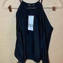 ZARA NWT  Small Black High Neck drawstring waist tank sleeveless work blouse Photo 0