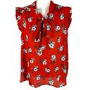 Sweet Rain  Floral Sleeveless Blouse (Red) - 1X Photo 0