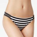 California Waves  Contrast striped Polka dot Strappy Bikini Bottom Medium $28 Photo 0