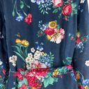 Johnny Was  Evelyn Silk Sleep Robe Floral Print Cozy Navy Blue Size XS Photo 9