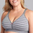 Lane Bryant  Cacique Cotton Grey Striped Racerback Bra 46C NWT Photo 7