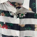 Equipment  Tank Small Button Down Shirt Black Floral Stripe Casual Office NWT Photo 7