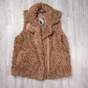 INC  Brown Faux Shearling Vest M Photo 0