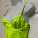 Tic Toc Lime Vinyl Open Back Underwire Mini Dress Photo 3