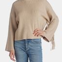 4S13NNA Tan Fringe Sleeve Sweater Photo 0