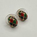 Joan Rivers  Faberge Egg Multicolor Stud Earrings Jewel Tone Photo 0