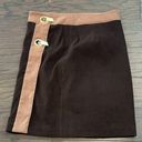 J. McLaughlin  Wrap Skirt - Hardware Closure BrownFaux Suede Size 2 Photo 0