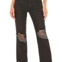 Free People  Maggie Mid-rise Straight Button Fly Jeans Washed Black Size 28 Photo 0