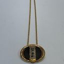 Onyx MARENA VINTAGE GOLD BLACK  CRYSTAL LONG NECKLACE PIN SIGNED PENDANT GERMANY Photo 9