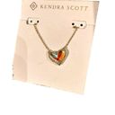 Kendra Scott  Ari Heart Dichromatic Necklace 14k Gold Plated. 17 - 20” NWT $60 Photo 0