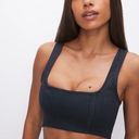 Good American  Black Denim Light Compression Bra | Size 1 Photo 0