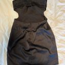 Sky to Moon Satin Black Strapless Mini Dress Photo 3