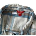 Guess  Multicolor Collared Plaid Roll tab Sleeve Top Women's Size Small | 3-1 Photo 2