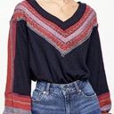 Free People  Womens Boho Oversized Knit Slouchy Copenhagen Thermal Top Size M Photo 0