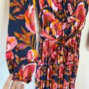 Petal and Pup  Balsa Floral Tiered Long Sleeve Belted Maxi Dress Navy Blue Photo 4