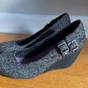 blowfish  Grey Black Tweed Wedges with Buckles Photo 1