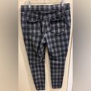 Nine West  Size 14 Black Grey Plaid Stretch Pull On Skinny Pants Photo 3