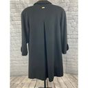 St. John  The Coat Collection Black Wool Swing Coat L Missing Button Photo 8