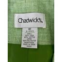 Chadwick's Chadwick’s Womens Linen Blend Green White Harringbone Blazer Jacket Classic 4P Photo 6