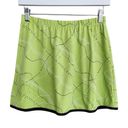 American Vintage Vintage 90s Bright Green Abstract Squiggles Print Spandex Mini Skirt XS Photo 7