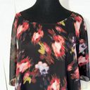 AB Studio  ABSTRACT FLORAL PONCHO FLOWY BLOUSE Photo 1