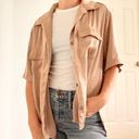 Day & Night  Brown Satin Button Down top Photo 4