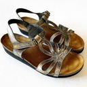 NAOT Rachel Antique Gold Metallic Leather Sandals Women’s Size 41 EU Cork Sole Photo 4