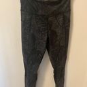 DKNY Sport Grey Black Leaf Pattern Leggings Photo 0