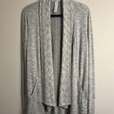 Athleta  Pranayama Marl Grey Pockets‎ Long Open Cardigan Women's Sweater sz M Photo 3