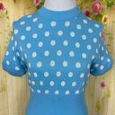 Vintage Blue FINE KNITS By ROGER  Polka Dot Sweater Dress Photo 3