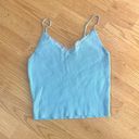 LA Hearts  blue ribbed floral lace trim top size medium Photo 22