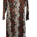 Mango  Snake Print Satin Button-Down Maxi Dress - Size 6 Photo 3