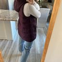 J.Jill  Women's Large Purple hooded  down Puffer Vest Zip Front Side Pockets Photo 4