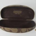 Coach  Signature Logo Tan/Brown Hard Clamshell Sun Glasses Case Photo 0