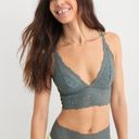 Aerie Sage Green Long Line Lace Bralette Photo 0