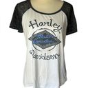 Harley Davidson Mesh Lace Sleeve Accent Tee Photo 1