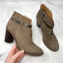 Franco Sarto Nubuck Leather Block Heel Ankle Bootie Boots Boho Western Taupe 7.5 Photo 2