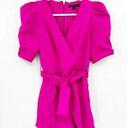 Black Halo  Maricopa Vibrant Pink Puff Sleeve Belted Mini Dress Size 4 Photo 1