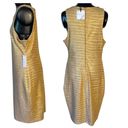 Bisou Bisou  Gold Foil Sleeveless Sheath Dress Midi Metallic Zip Closure Size 14 Photo 3