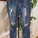 Bebe 2b  Women's Blue Denim Pockets Skinny Leg Distressed Skinny Jeans Size 29 Photo 11