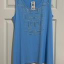 Alfani  Woman Blue Silver / Gunmetal Embellished Sleeveless Tank Plus Sz 2X NWT Photo 0