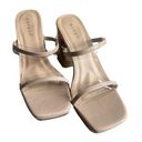 Bamboo  Kickback Nude Platform Block Heel Square Toe Size 9 Photo 0