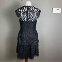 Shoshanna  dress size 6 black lace tiered sleeveless modest vamp Photo 4