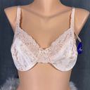 Second Skin Vintage New Lilyette Bra Size 36B Peach  Satin Style 0884 Lace Photo 2