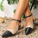 Women's Pointed Toe Flats With Ankle Strap, Summer 2024 Size 7.5 Photo 0