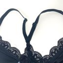 Aerie Black Satin Lace Trim Triangle Racerback Unlined Bralette Photo 5