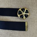 Day-Lor Vintage Women’s Designer  Black Enamel Buckle  & Black Wide Stretch Belt . 26-32 Inches Photo 5