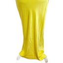 Meshki  Lucia Maxi Satin Cutout Slip Dress Golden Yellow Chartreuse Womens Size M Photo 4