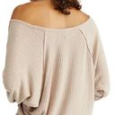 Free People  Santa Clara Dolman Thermal Knit Top Cream Oversize Boho Fairy M, NWT Photo 3