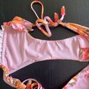 Aerie  pink floral triangle bikini, Size Small, removable pads, ruffles, beachy Photo 6